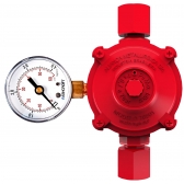 REGULADOR DE GÁS ALIANÇA COM MANÔMETRO 9 KG/H VERMELHO 76501/02 PRIMEIRO ESTÁGIO