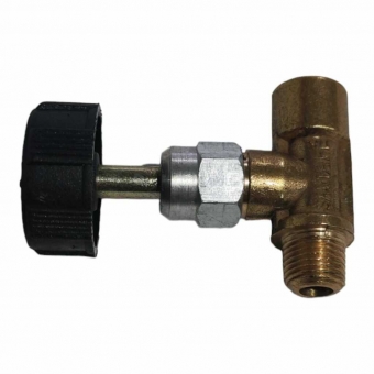 REGISTRO ALTA PRESSÃO PARA GÁS 1/8 MACHO X FÊMEA COM BOTÃO PLÁSTICO