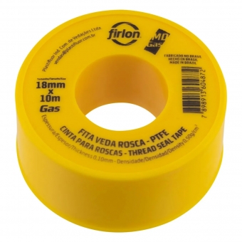FITA VEDA ROSCA PARA GÁS 18 MM X 25 METROS MD GAS FIRLON