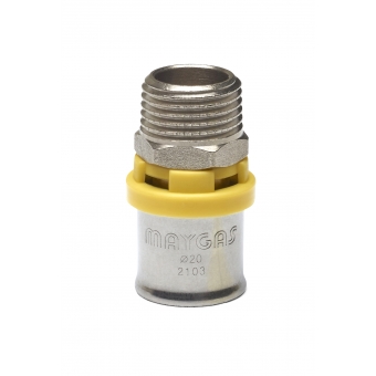 CONECTOR ROSCA MACHO PARA TUBO PEX MULTICAMADA GÁS