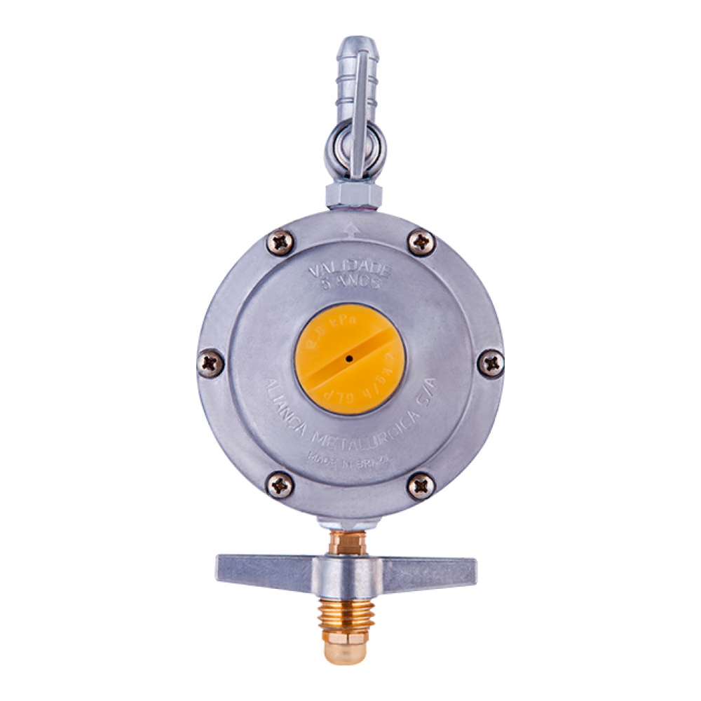 REGULADOR DE GÁS ALIANÇA DOMÉSTICO 2 KG/H PARA MANGUEIRA 3/8 506/01