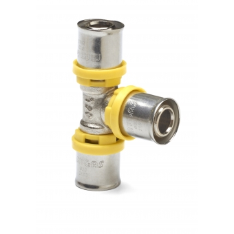 TEE COM REDUÇÃO PARA TUBO PEX MULTICAMADA GÁS